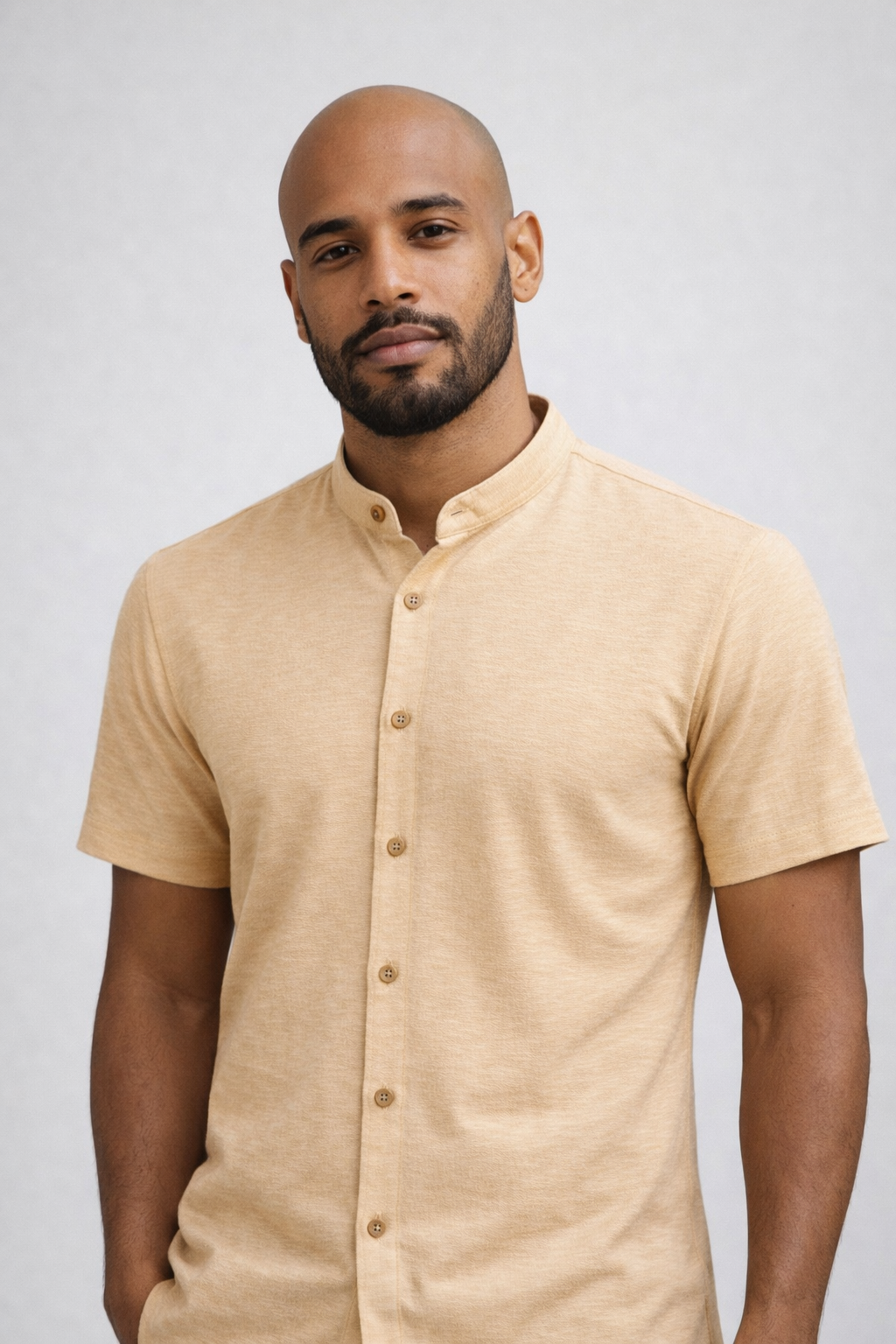 Camisa Manga Curta Gola Padre Masculina